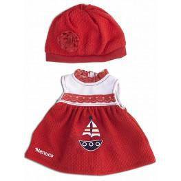 Nenuco Ropita Casual 35 cm. Vestido con Gorro Rojo