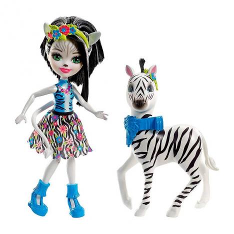 Enchantimals Muñeca Zelena Zebra & Hoofette.
