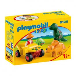 Playmobil - 1, 2, 3 Quad Con Dos Dinos.