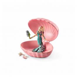 Sirena Con Cría De Foca En Una Concha.