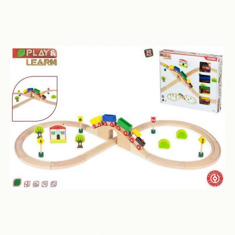Play & Learn - Tren De Madera 30 Piezas