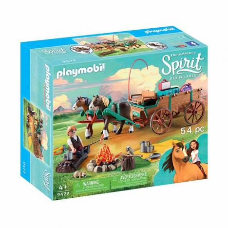Playmobil - Spirit Papa de Lucky y Carruaje.