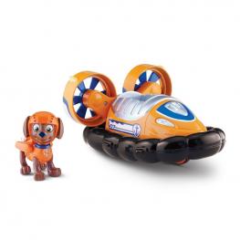 Patrulla Canina Vehículo y Figura - Zuma y su Aerodeslizador.