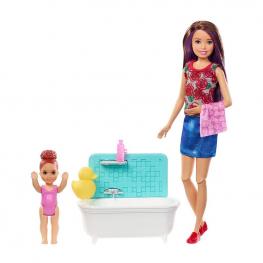 Barbie Conjunto Canguro y Bebé - Rosa.