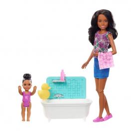Barbie Conjunto Canguro y Bebé - Lila.