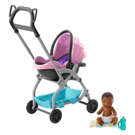 Barbie Skipper Babysitters Bebés y Accesorios - Carrito Rosa.