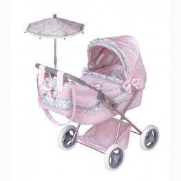 COCHE MUÑECA CON SOMBRILLA "CLASSIC ROMANTIC ROSA"