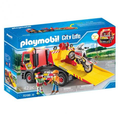entregar La selva amazónica permanecer Comprar Playmobil - City Life: Furgón Grua con Moto de PLAYMOBIL- Kidylusion