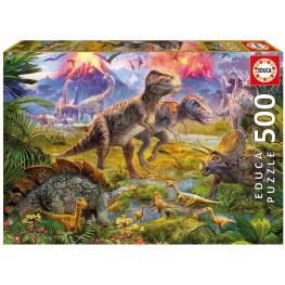 Puzzle Encuentro de Dinosaurios 500 piezas.-