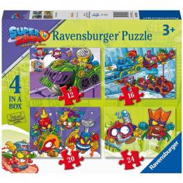 Puzzle Superzings 4 Progresivos 12, 16, 20, 24 piezas.-