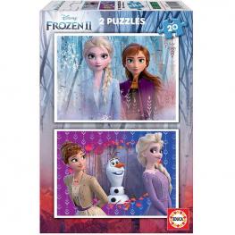 Puzzle Frozen II 2x20 piezas.-