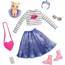 Barbie Pack de Moda Mascotas y Princesa con Cerdito