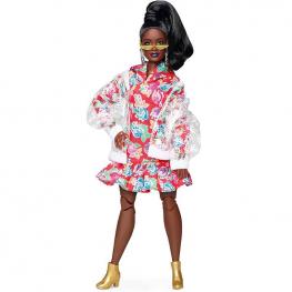 Barbie BMR1959 Muñeca de Moda con Vestido de Flores y Chaqueta Transparente