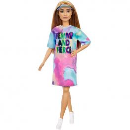 Barbie Fashionista - Muñeca Castaña Vestido Teñido