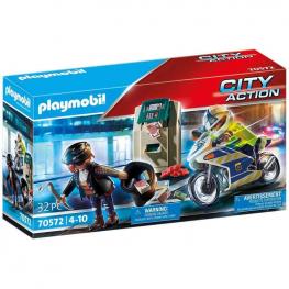 Playmobil - City Action: Moto de Policía Persecución del Ladrón de Dinero
