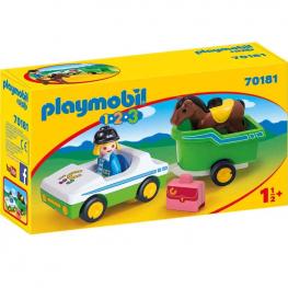 Playmobil 70181 - 1,2,3 - Coche con Remolque de Caballo