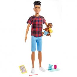 Barbie Skipper Muñeco Moreno con Bebé y Accesorios