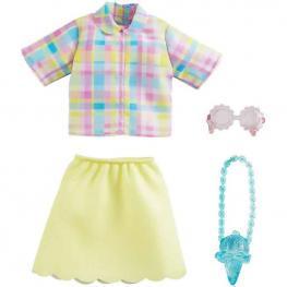 Barbie Moda Look Completo - Falda Amarilla con Camisa de Cuadros