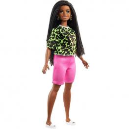 Barbie Fashionista - Muñeca Afroamericana Curvy con Camiseta de Leopardo