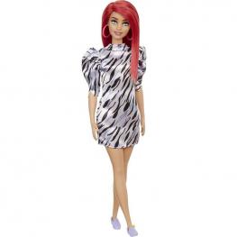 Barbie Fashionista - Muñeca Pelirroja con Vestido Estampado