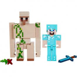 Minecraft - Figuras Steve y Gólem de Hierro