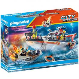 Playmobil - City Action: Rescate Marítimo: Operación Lucha contra Incendios con Yate de Rescate