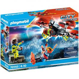 Playmobil 70143 - City Action: Rescate Marítimo: Buzo con Dron de Rescate