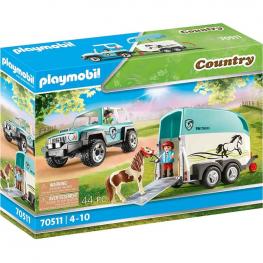 Playmobil - Country: Coche con Remolque para Poni