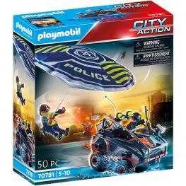 Playmobil - City Action: Policía Paracaídas: Persecución del Vehículo Anfibio