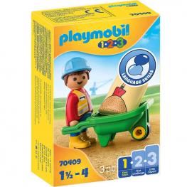 Playmobil 70409 1,2,3 - Obrero con Carretilla