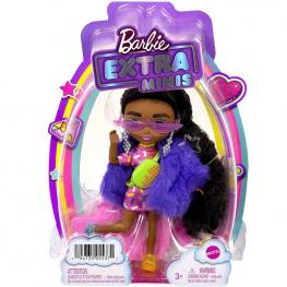 Barbie Extra Mini Rubia con Pelo Largo y Vestido Estampado (Mattel HGP63)