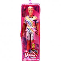 Ken Fashionista - Muñeco Ken Rubio con Camiseta a Cuadros de Colores (Mattel GRB90)