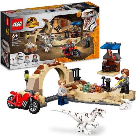 Lego 76945 Jurassic World - Persecución en Moto del Dinosaurio Atrocirraptor