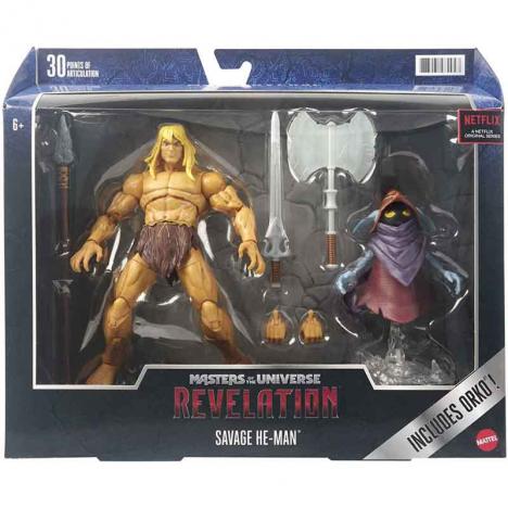 Masters of the Universe - Figura Savage He-Man con Orko (Mattel GYY41)