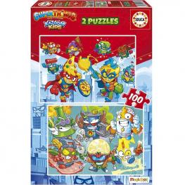 Puzzle Superthings  2x100 piezas