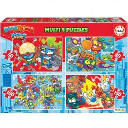 Puzzle Multi 4 Superthings 50-80-100-150 piezas
