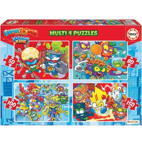 Puzzle Multi 4 Superthings 50-80-100-150 piezas