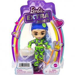 Barbie Extra Mini Pelo Azul Hielo y Vestido de Caras (Mattel HGP65)
