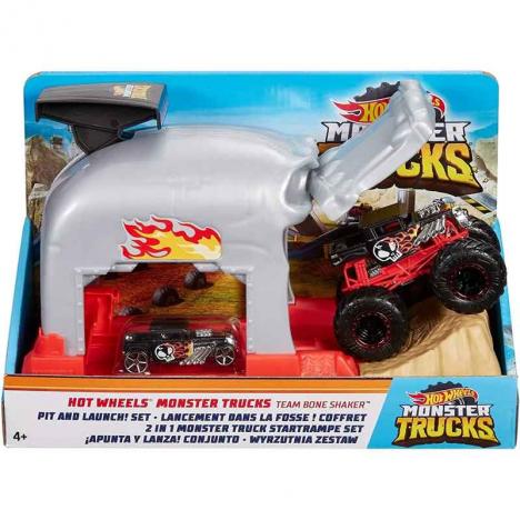 Hot Wheels Monster Trucks Pista de Coches Bone Shaker (Mattel GKY02)