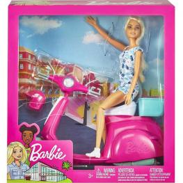 Barbie y su Moto Scooter con Accesorios (Mattel GBK85)