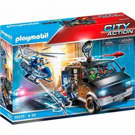Playmobil 70575 - City Action: Helicóptero de Policía: Persecución del Vehículo Huido