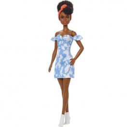 Barbie Fashionista - Muñeca Afroamericana con Vestido Vaquero Decolorado (Mattel HBV17)