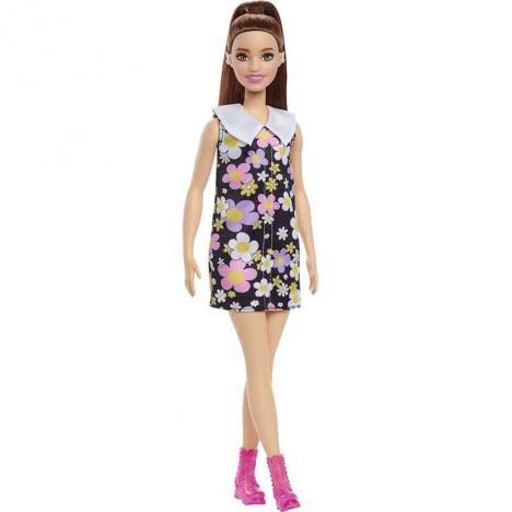 Barbie Fashionista - Muñeca Morena con Vestido de Margaritas con Audífono (Mattel HBV19)