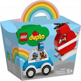 Lego 10957 Duplo - Helicóptero de Bomberos y Coche de Policía con Perrito