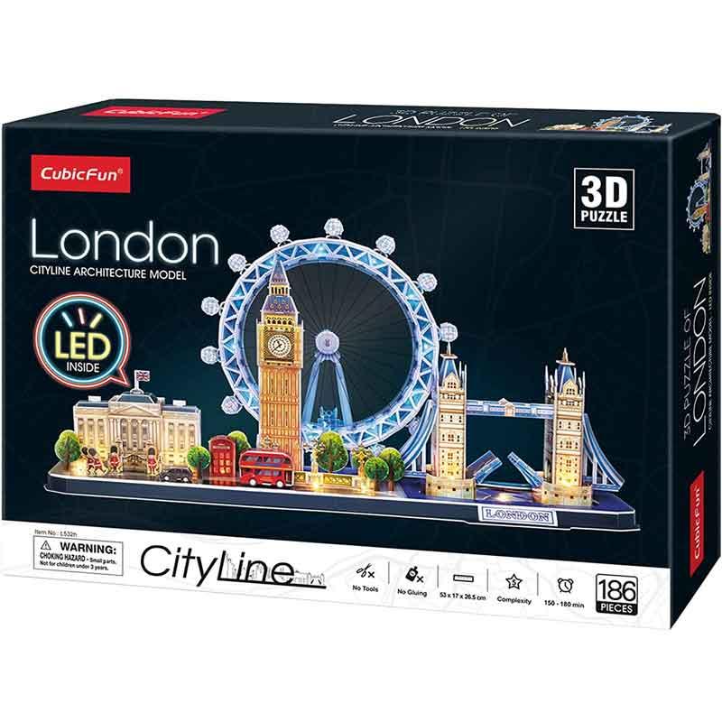 Manifiesto frontera Conquistar Comprar Puzzle 3D Londres Led 186 Piezas de WORLD BRANDS- Kidylusion