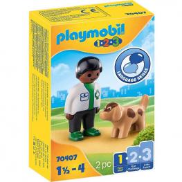Playmobil 70407 - 1,2,3 - Veterinario con Perro