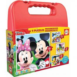 Puzzle Maleta Progresivos Mickey 12+16+20+25 piezas