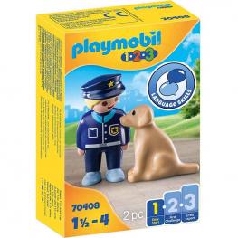 Playmobil 70408 - 1,2,3 - Policía con Perro