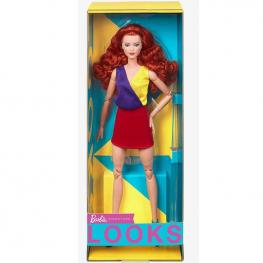 Barbie Looks Pelo Pelirrojo con Conjunto Color Block (Mattel HJW80)