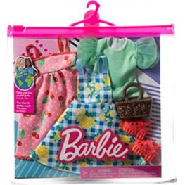 Barbie Pack 2 Modas - Vestido Cuadros y Flores (Mattel HJT33)